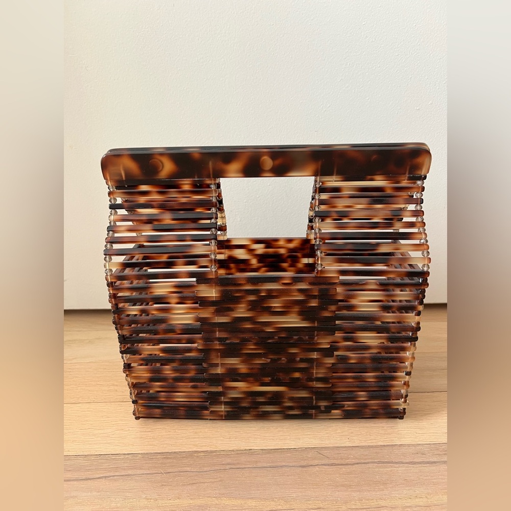 Anthropologie Brown Acrylic Clutch